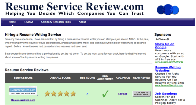 Resume writer services review